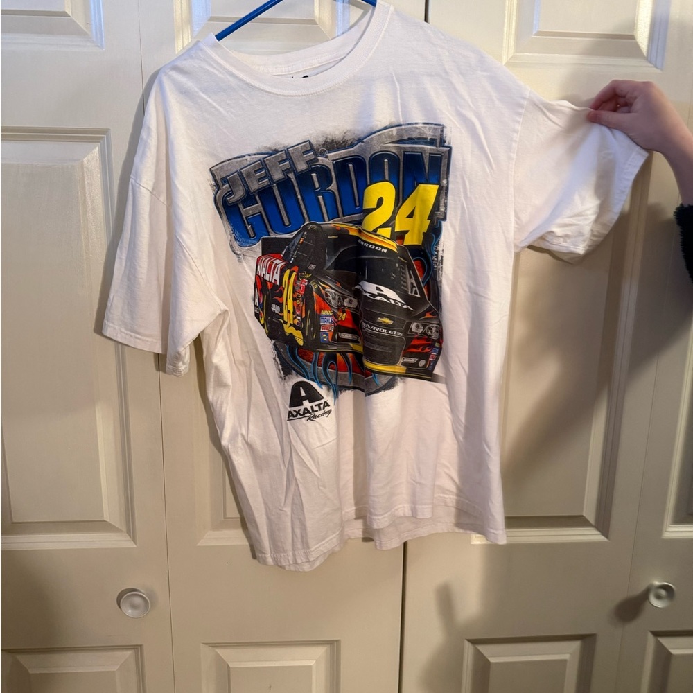 Chase Authentics White Tee with Vibrant Racing Graphic